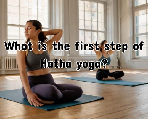 Hatha yoga class indoor