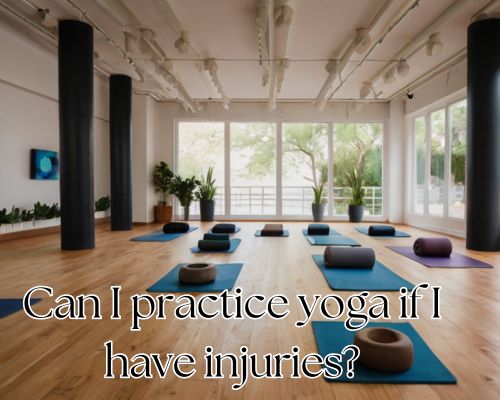 Clean yoga mats arranged on studio floor.